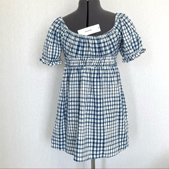 URBAN Outfitters Babydoll Gingham Print Mini Dress NWT - Picture 6 of 15